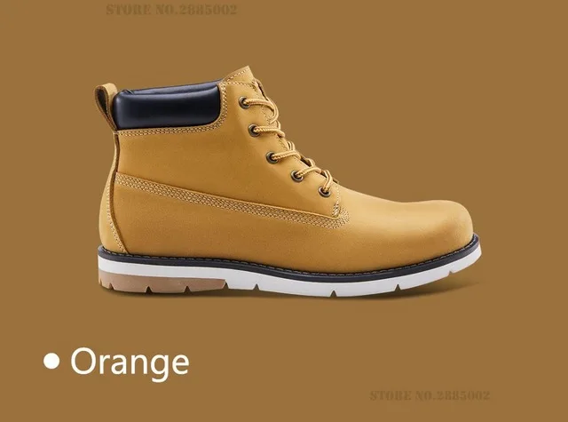 Orange 43 Xiaomi/мужские ботинки из воловьей кожи; зимняя обувь; Водонепроницаемая нескользящая резиновая подошва; износостойкие ботильоны; дышащие теплые зимние ботинки - Цвет: Orange 43