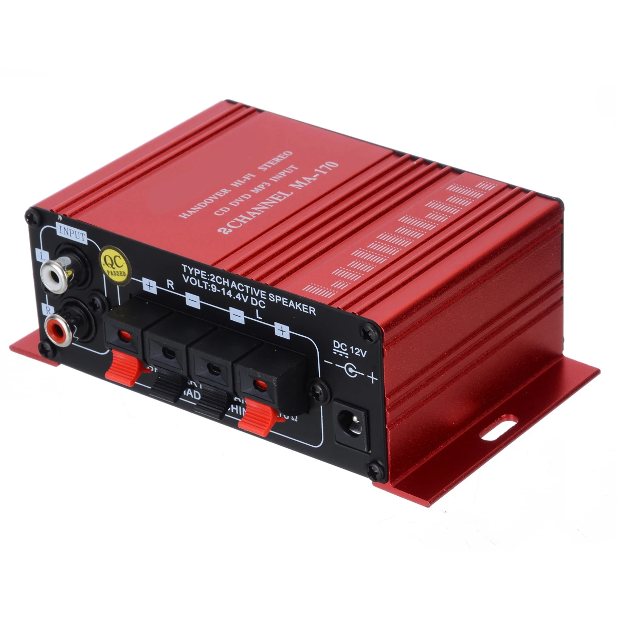 DC 12 В красный стереофонический усилитель HiFi 20 Гц до 20 кГц алюминиевый 2CH усилитель для компьютера Настольный динамик MA-170