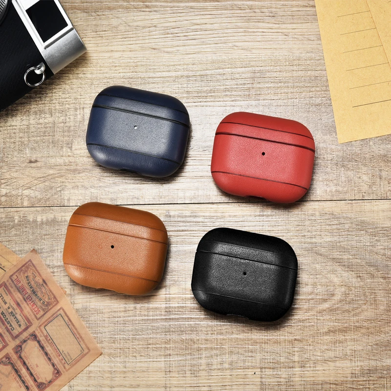 Чехол из натуральной кожи для Apple AirPods Pro ручной работы противоударный чехол