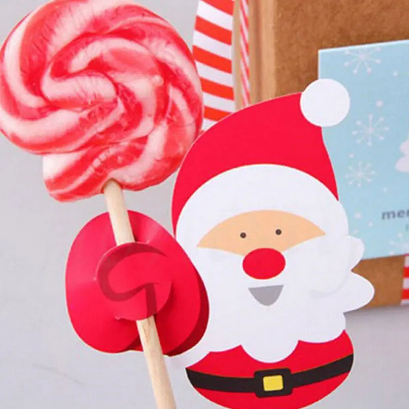 santa claus Палочка для леденцов, праздничная, Рождественская, милая, держатель для леденцов, палочки для конфет, цветная бумажная карта для дома, дня рождения - Цвет: santa claus