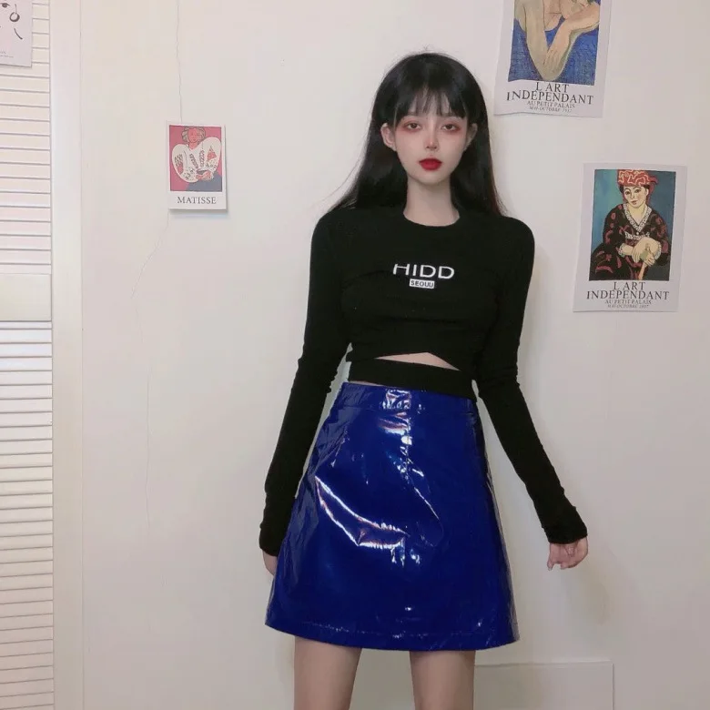 

Photo Shoot 2019 Retro Tight Slimming Base Sleeves + Network Red Leather Skirt