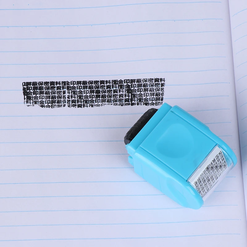 1pc Practical New Durable Self-Inking Identity Theft Protection Roller Stamp Perfect For Personal Information Privacy Seal