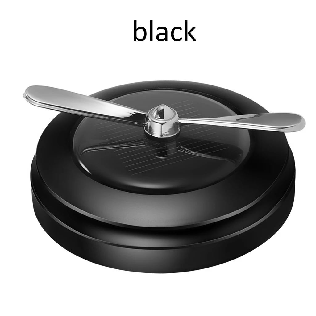 Mini Car Diffusers-Car Aromatherapy Diffuser Solar Rotating Perfume-Air Refresher Car Essential Diffuser Air Purifier Accessori - Название цвета: Черный