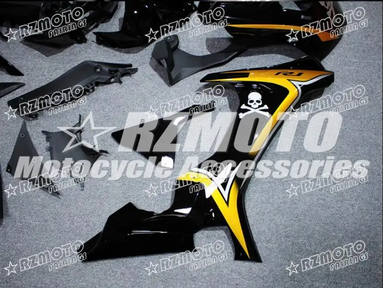 ABS прессформы мотоцикла Обтекатели подходят для Yamaha YZF-1000-R1- 15 16 17 18 обтекатель кузова набор на заказ Черное золото