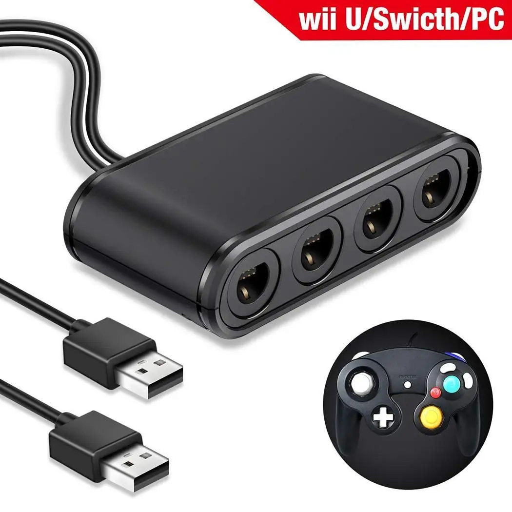 GC to SWITCH GC to WIIU GC to PC Function Conversion Box Black Adapter 156g for host, for host, for computer