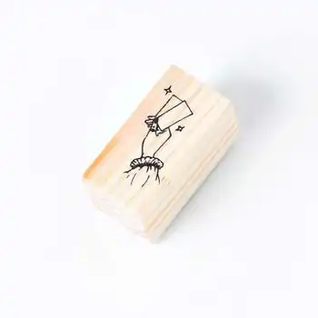 

Fingertip series creative stationery wooden seal gesture pointing diary hand account material rubber stamp