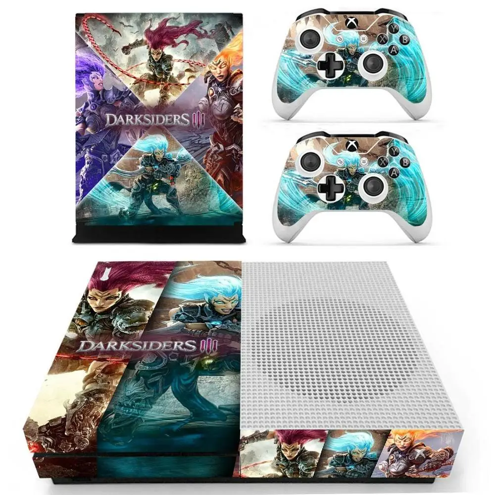YS-xboxoneS-1944 Darksiers 3 наклейки s для Xbox One S кожа Виниловая наклейка Pegatina для Xbox one тонкая консоль и два контроллера шкуры - Цвет: YS-xboxoneS-1944