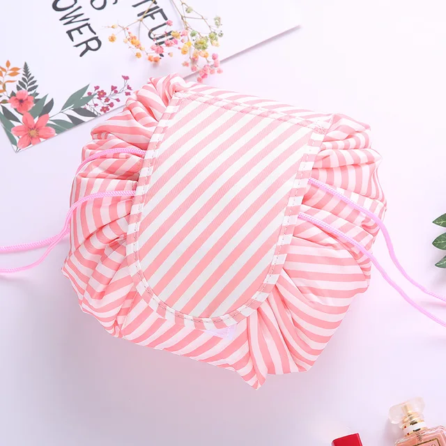 Women Drawstring Cosmetic Bag Travel Storage Makeup Bag Organizer Female Make Up Pouch Portable Waterproof Toiletry Beauty Case S