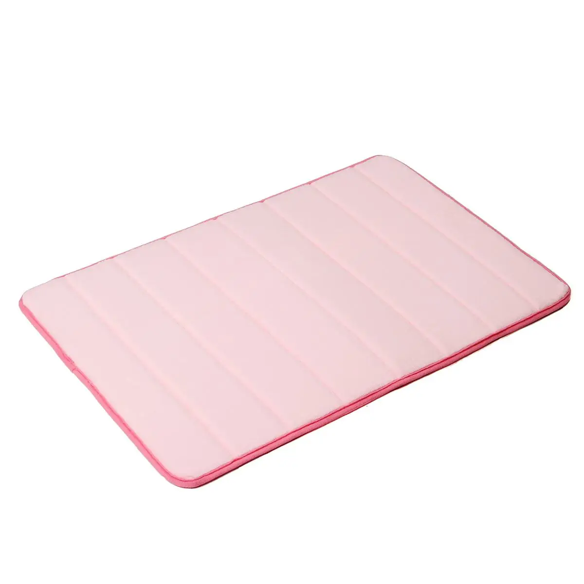 Pink Коврик для ванной комнаты 80 см x 50 см водопоглощающий ковер лохматые вертикальные полосы пены памяти коврик для пола, кухни - Цвет: Pink