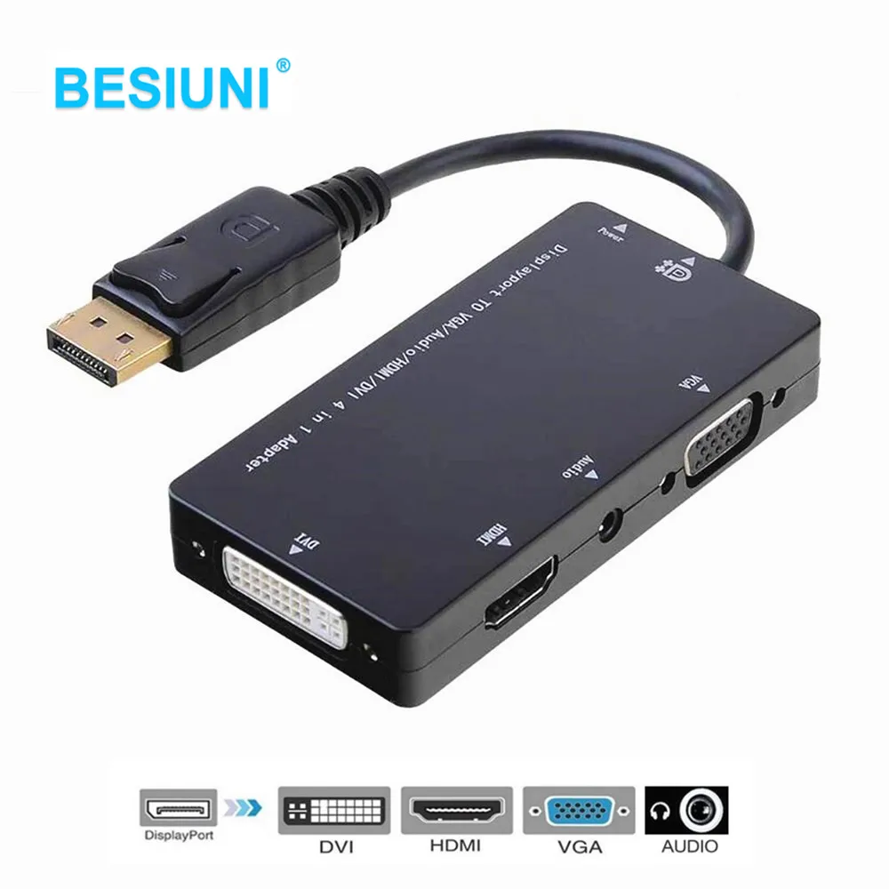Лучшие предложения порт дисплея DP папа к DVI HDMI VGA Аудио Женский адаптер Дисплей