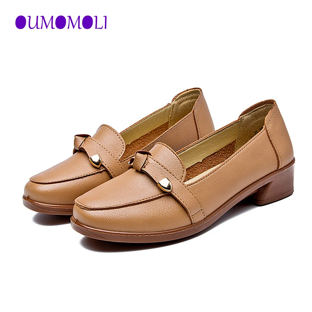 

vintage shoes women square heel flock round toe lady loafer high heels shoes for party size 35-41 loafers Q031