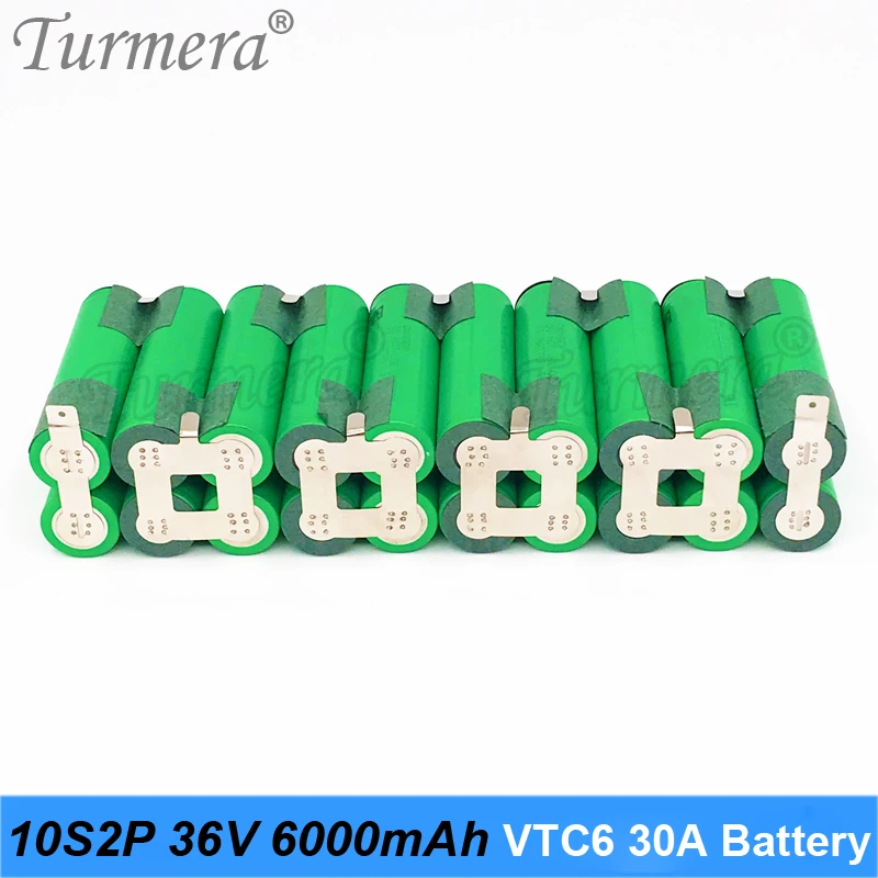 10s 36v 42v battery pack 6000mah Turmera original 18650 battery us18650vtc6 3000mah battery 30a 18650 battery 30a with soldering battery for screwdriver battery 05