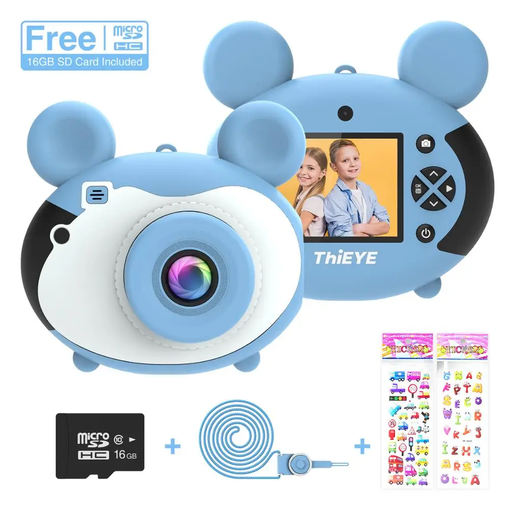 Синий ThiEYE Kiddy 2 детская мини-камера детские развивающие игрушки для детей подарки подарок на день рождения цифровая камера 1080P проекция - Цвет: Синий