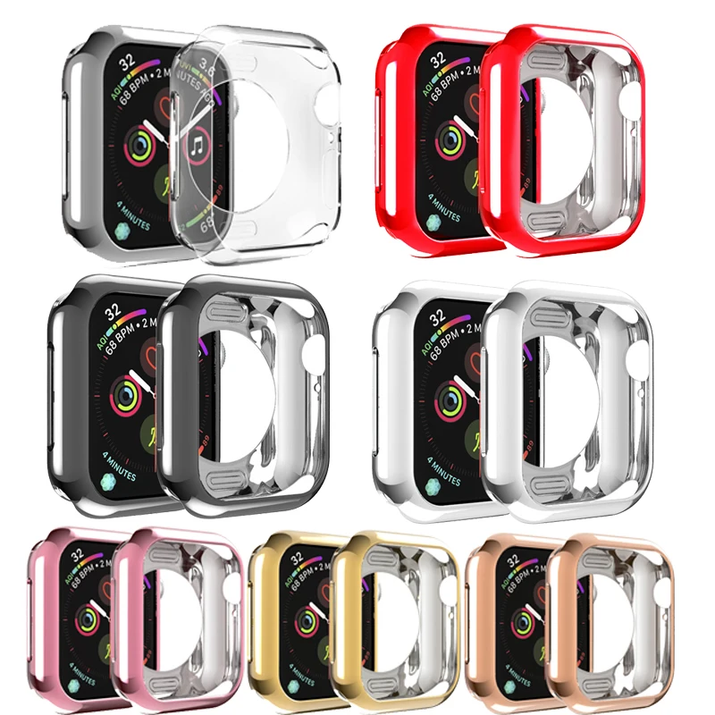 Чехол для часов Apple Watch 5, 4, 3, 2, мягкий защитный чехол из ТПУ, защита от падения 40 мм, 44 мм, 38 мм, 42 мм, аксессуары для Apple Watch