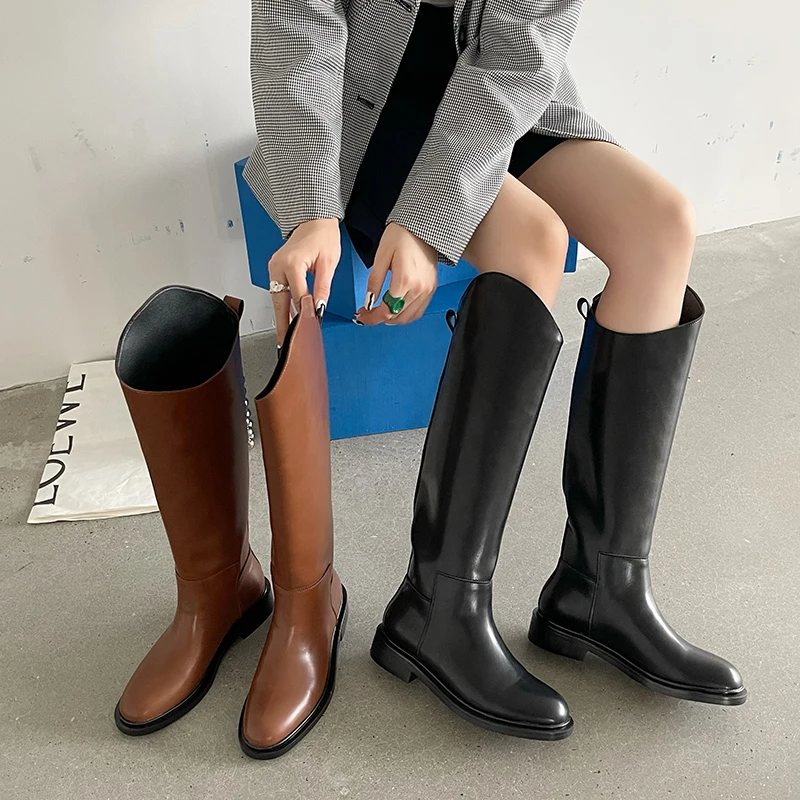 Vrouwen Hoge Laarzen Westerse Vrouwelijke Schoenen Voor Vrouwen 2023 Lente  Winter Nieuwe Dames Beknopte Koreaanse Stijl Kniehoge Knight moderne Laarzen|Knie  hoogte Laarzen| - AliExpress