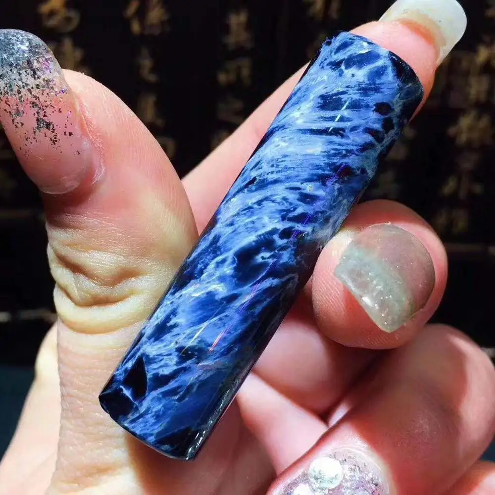 Натуральный синий кулон Pietersite для женщин и мужчин, подарок 48x12,5 мм, бусины, баррель, модные ювелирные изделия, кулон, сертификат AAAAA