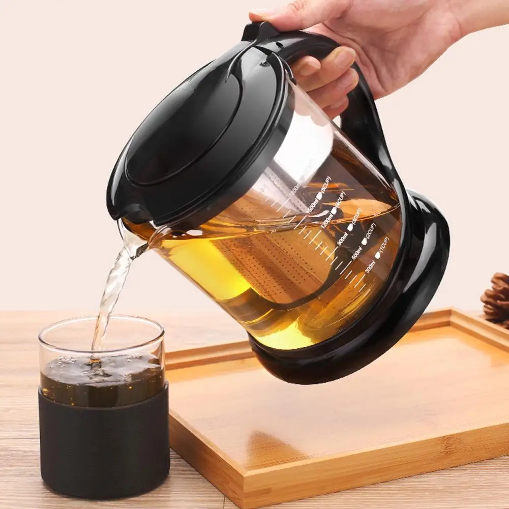 

1000/1800ml Glass Heat Resistant Teapots Tea Maker Filter Strainer Infuser Cup