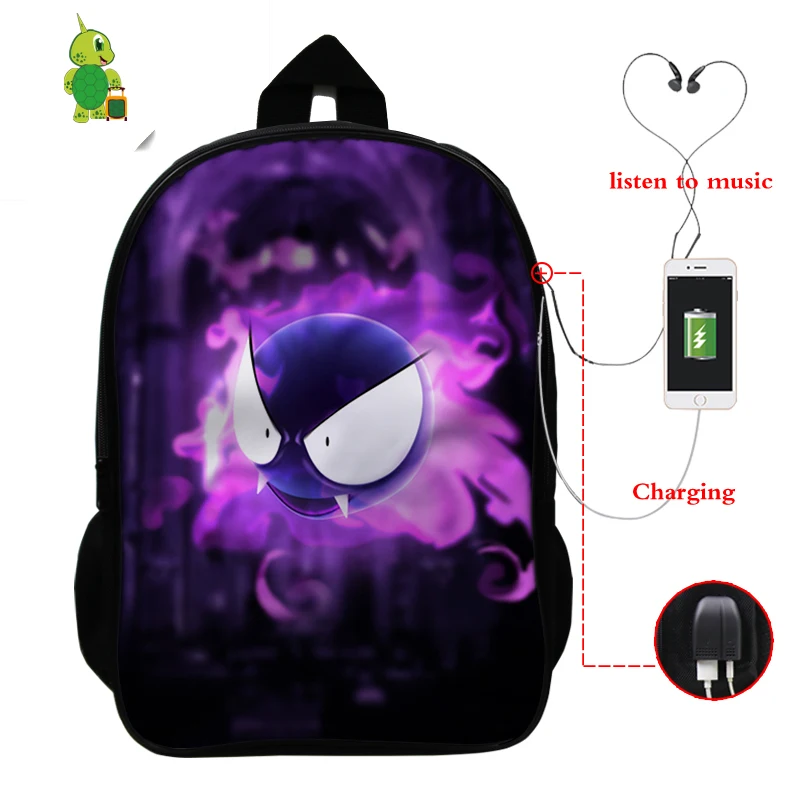 8 Рюкзак Pokemon Charizard Valor для мужчин и женщин, рюкзак для ноутбука с USB зарядкой, школьные сумки для подростков, дорожные сумки на плечо - Цвет: 8