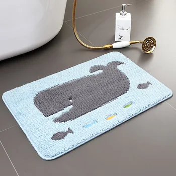 

Bathroom Washable Doormat Cute Cartoon Floor Mats Kitchen Blending Rug Non-slip Backing Rug