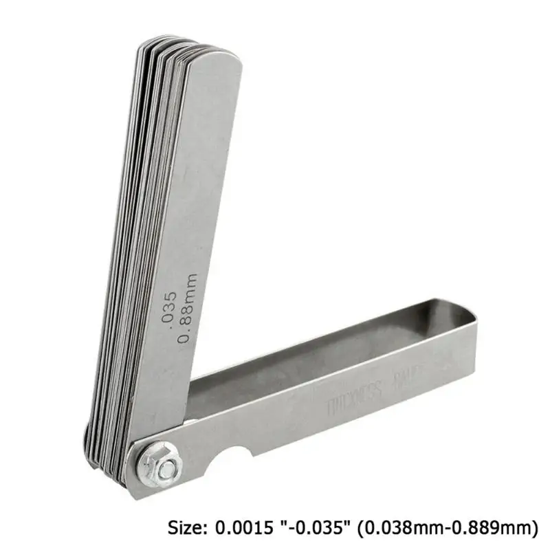 32 Blades Range Finder Feeler Gauge Valve Teaching Feeler Combination Gauge Metric Imperial Gapped Filler Measure feeler gauge