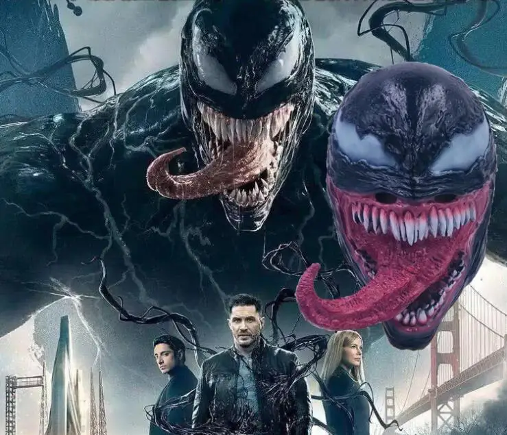 

New Spider-Man The Venom Mask with Long Tongue Cosplay Spiderman Edward Brock Dark Superhero Venom Latex Horror Mask Beanie Hat