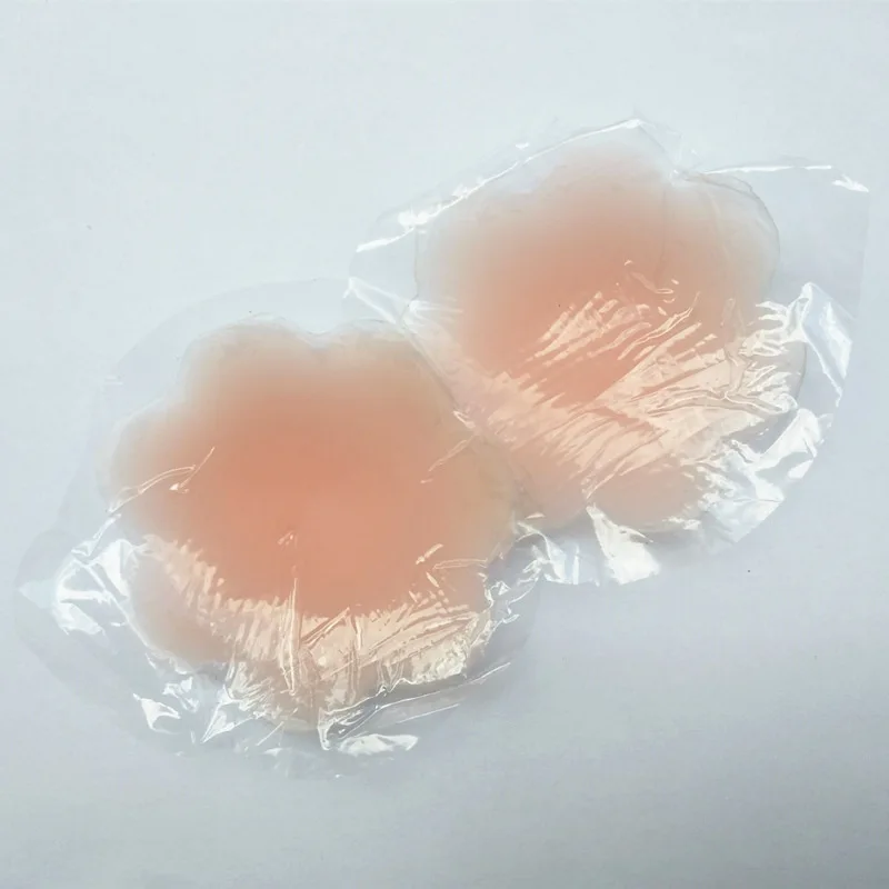 

2Pair Cool Reusable Self-Adhesive Silicone Breast Nipple Cover Bra Pasties Pad Natural Color One Size Nipple Stickers Lingerie