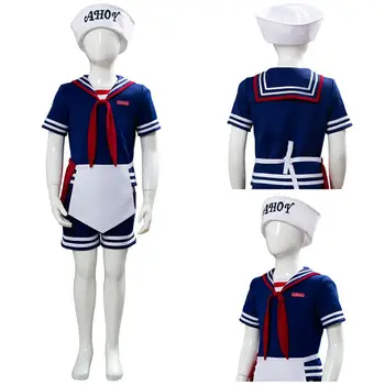 

Children Stranger Cosplay Things Steve Harrington Costume Scoops Ahoy Sailor Uniform Kids Halloween Carnival Costume Fancy Suit