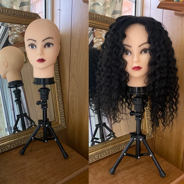 Black Wig Stand Tripod Mannequin Head Stand 150Cm Adjustable Wig Head Stand  Holder For Cosmetology Doll Styling Tripod Stand - AliExpress