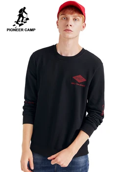 

Pioneer Camp 2019 autumn Hoodies Men Crew Neck Black Grey O Neck Pullover Streetwear Sweatshirt Male AWY901300