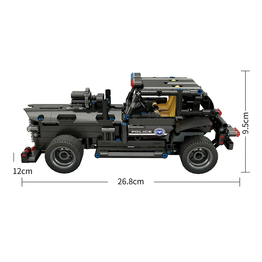 DIY Собранный автомобиль дистанционного управления 2,4G четырехполосный RC автомобиль Swat автомобиль 462 шт сборные блоки электрический специальный полицейский командный автомобиль