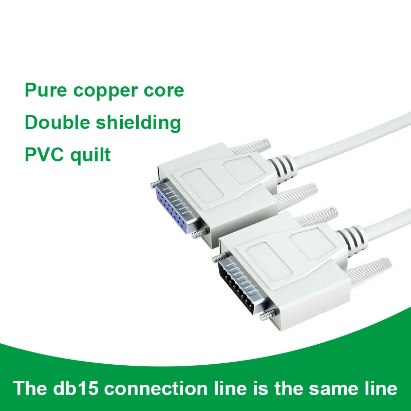 DB15 Male To Female Parallel Extension Cable 15pin 2 Rows Pinout 1.5m