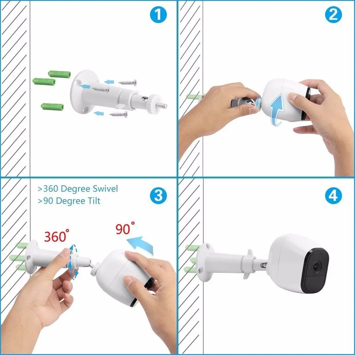 3 шт./компл. наблюдение езопасности Камера настенное крепление регулируемый Крытый камеры для наружных помещений для Arlo Pro Камера s VH99
