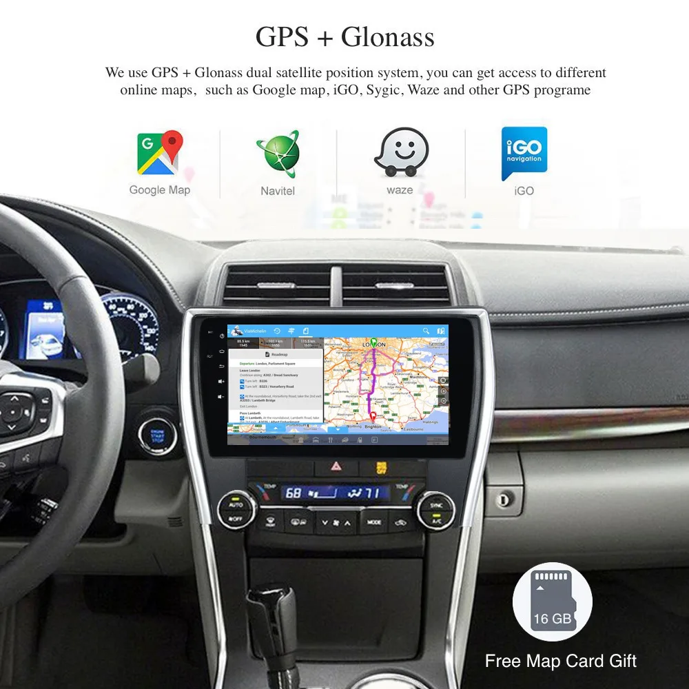 Android 9,0 автомобильный радиоприемник 2 Din gps Navi для Toyota Camry Американская версия V55 PX6 DSP ips HDMI 4 Гб+ 64 Гб wifi USB