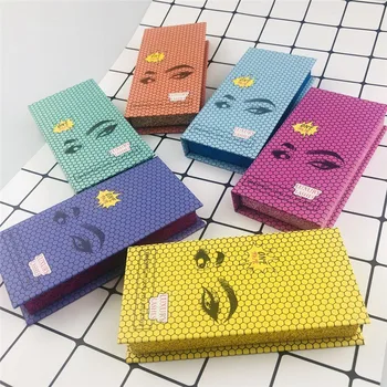 

Rectangle False Eyelash Case honeycomb Paper Mink False Eyelashes Box Cosmetics empty Eye Lashes Package Boxes