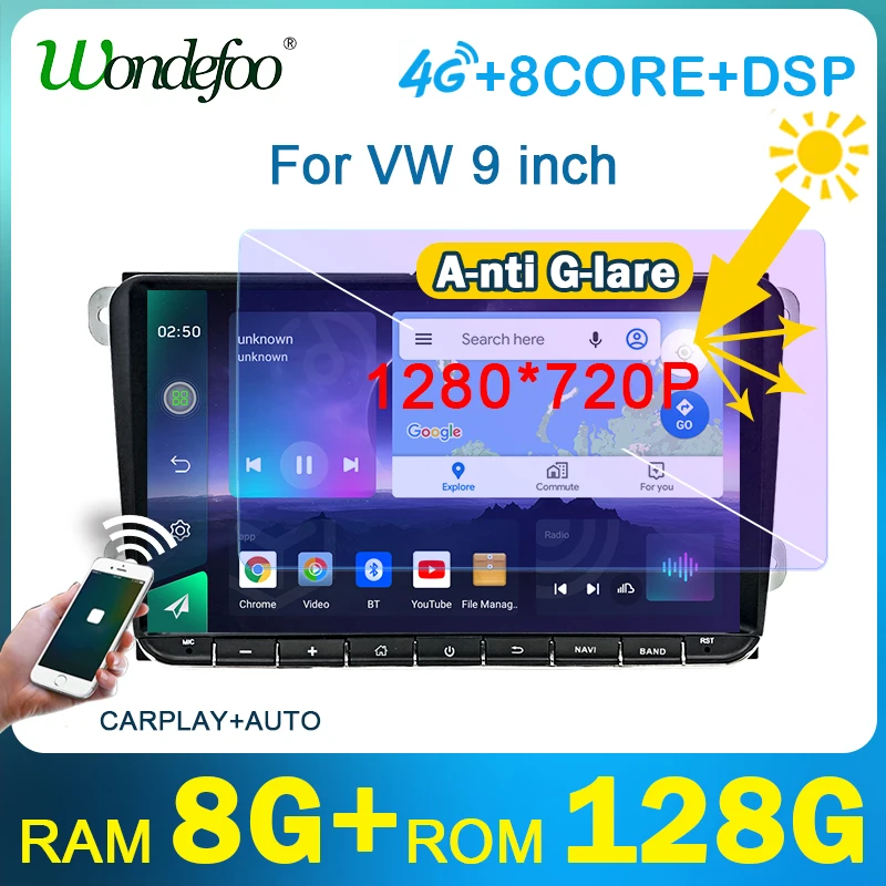магнитола 2 din android 10 с экраном автомагнитола для VW Volkswagen Amarok Magotan Touran Polo MK5 SKODA Yeti Fabia