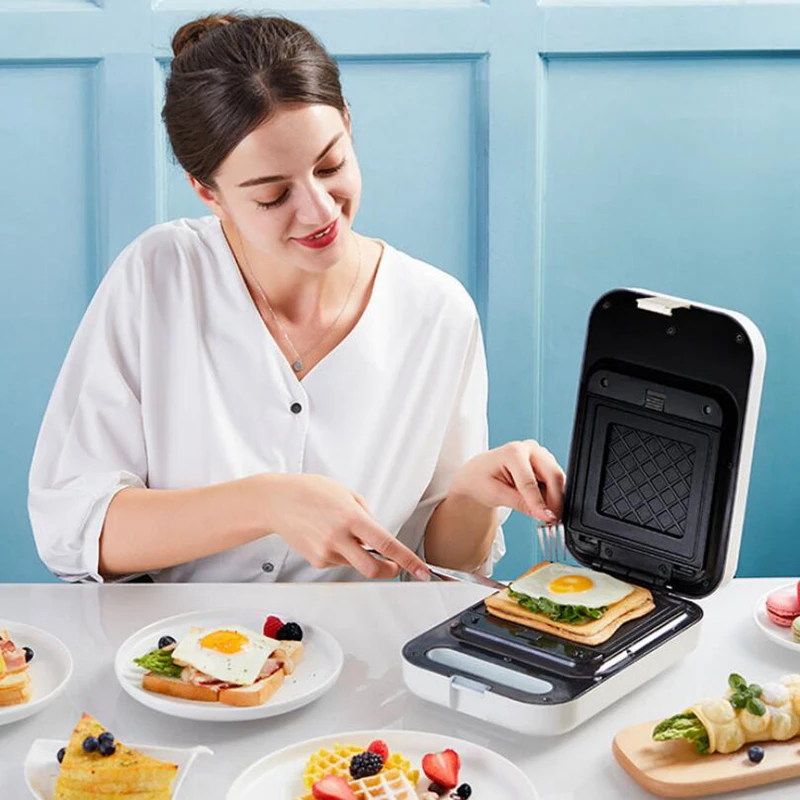 220V Electric Sandwich Maker Timed Waffle Maker Toaster Baking Takoyaki Pancake Sandwichera Multifunction Breakfast Machine