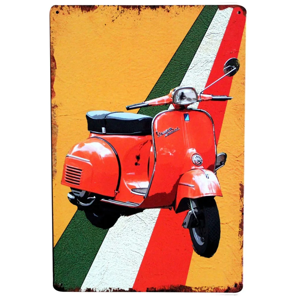 Vintage Metal Painting Retro Metal Tin Signs Painting Poster Wall Art Sticker Home Decor Bus Motorcycle Car Metal License New - Цвет: G