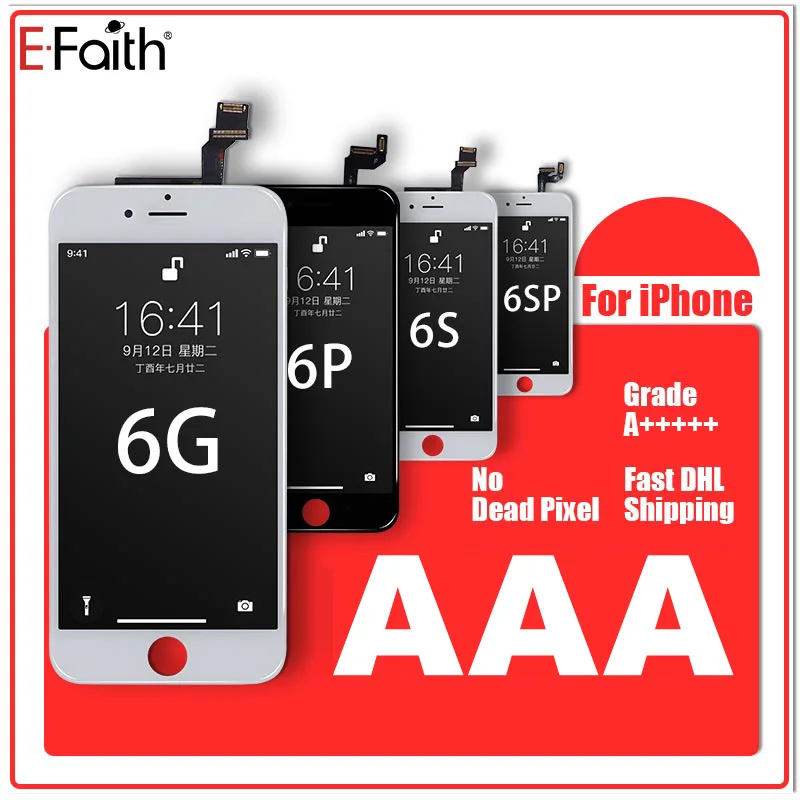 

20pcs/lot E-Faith A+++ LCD For iPhone 6 6S Plus 6 Plus 6S 6P 6SP Display With Touch Screen Digitizer No Dead Pixel Replacement