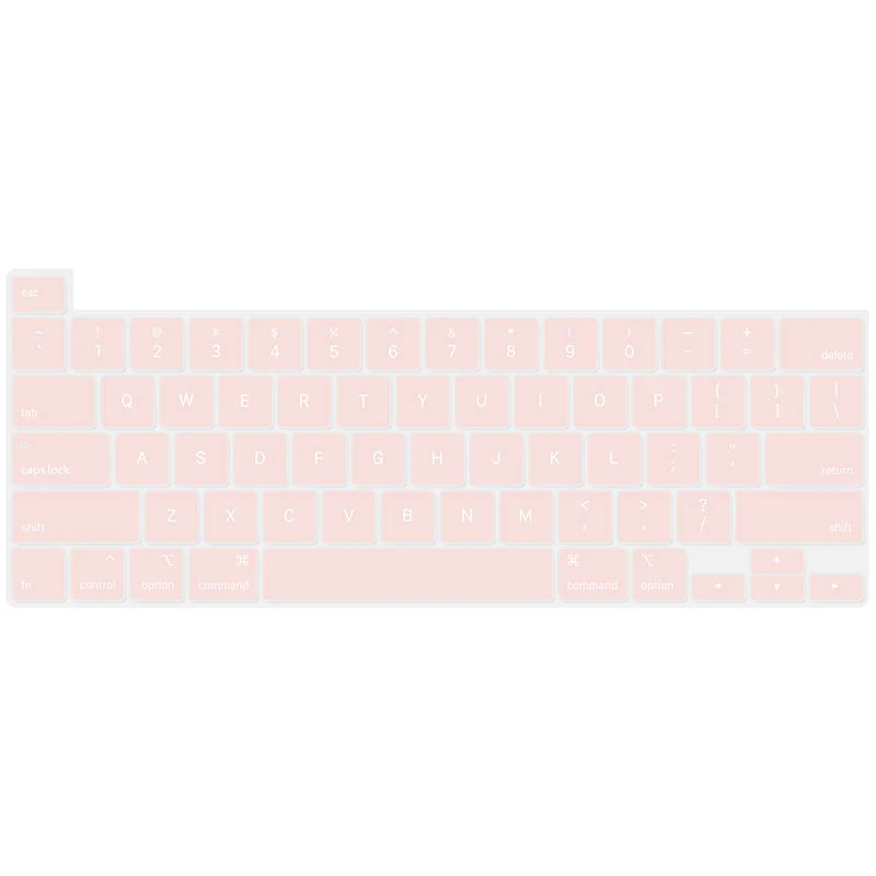HRH кремовый дизайн, силиконовая английская клавиатура, кожный чехол для MacBook New Pro 16 дюймов с сенсорной панелью и сенсорным ID A2141 - Цвет: Rose Powder