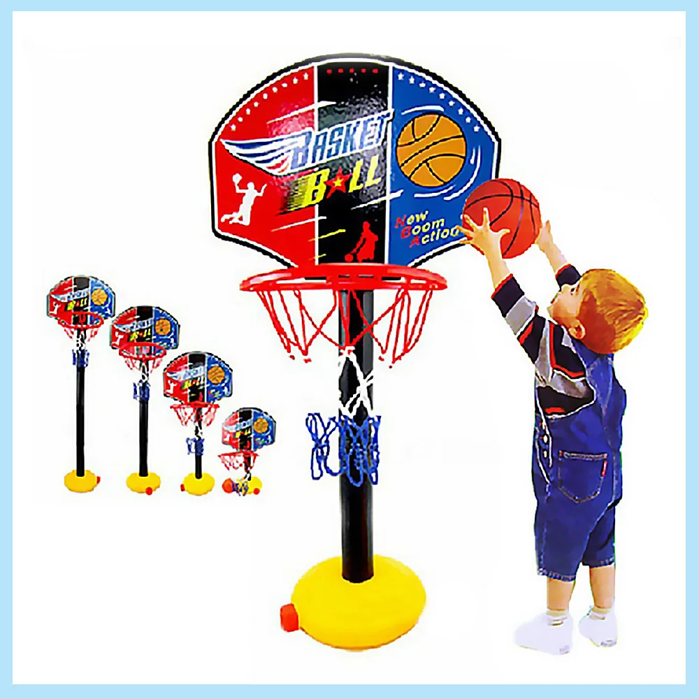 Детская баскетбольная игрушка с регулируемой высотой 110 см, набор для мальчиков и девочек, для игр в помещении и на открытом воздухе, спортивное оборудование для поезда