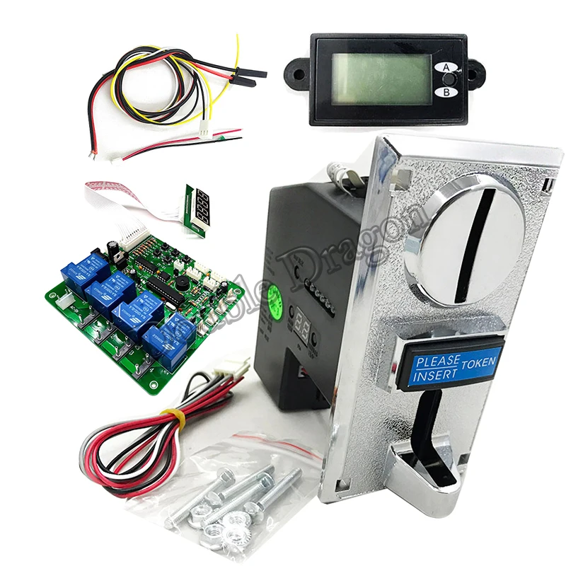 616-multi-coin-acceptor-selector-diy-kit-usb-jy21-timer-board-bundle-with-lcd-display-meter-coin-operated-time-control-device