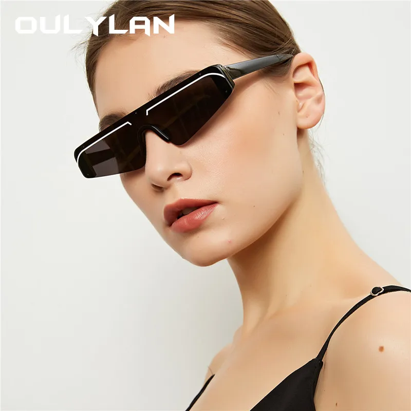 Oulylan солнцезащитные очки без оправы женские маленькие хип-хоп солнцезащитные очки оттенки мужские UV400 ретро очки Серебристые красные солнечные очки женские мужские
