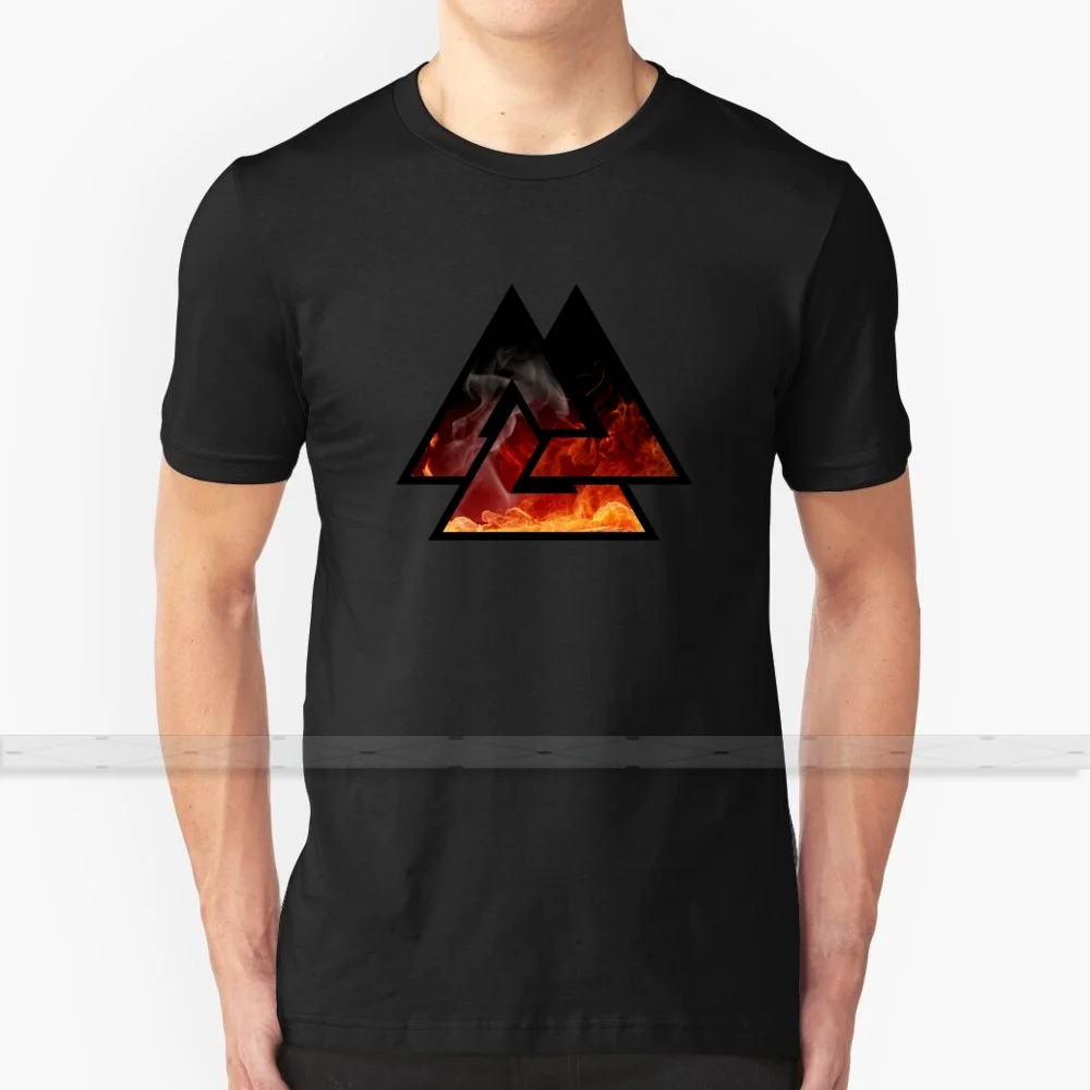 Мужская футболка с 3D принтом Valknut летний топ круглым вырезом женские и мужские