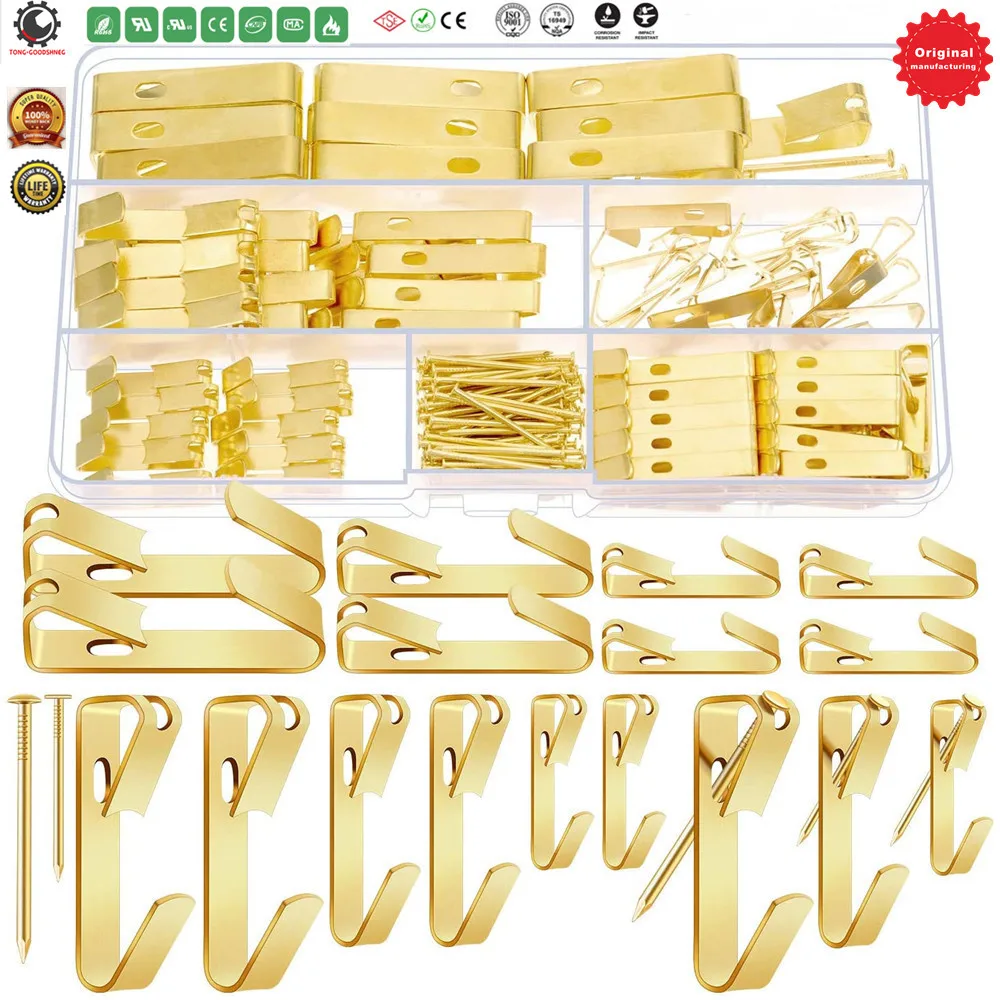 

Picture Hangers,Photo Frame Hooks, Heavy Duty Picture Hanging Kit with Nails for Wall Mounting,Holds 10-100 lbs,Frame Hanging