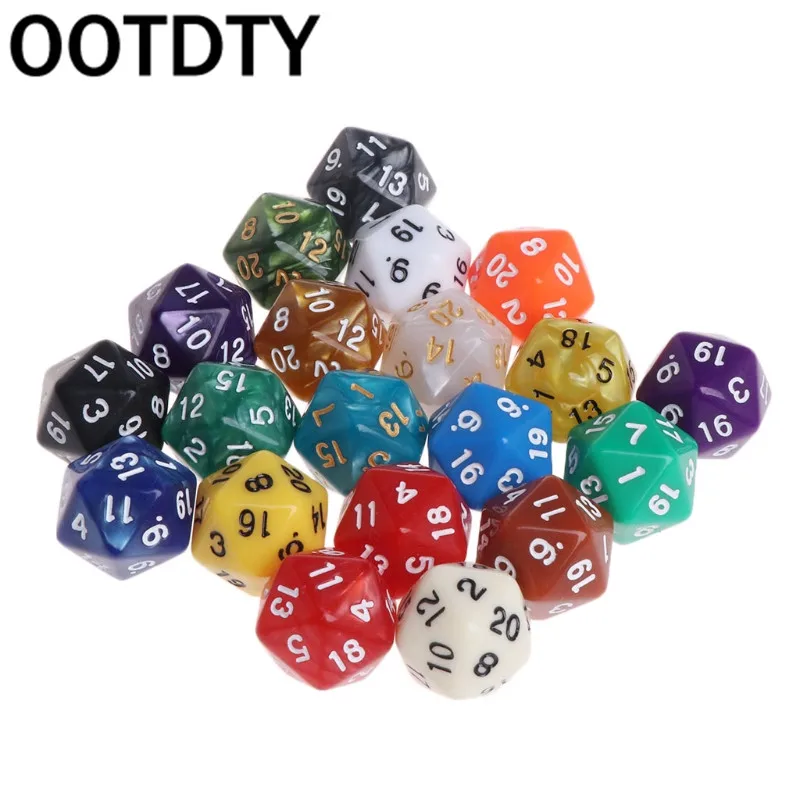 

20pcs Multicolor Acrylic Cube Dice Beads multiaspect Portable Table Games Toy 27RD