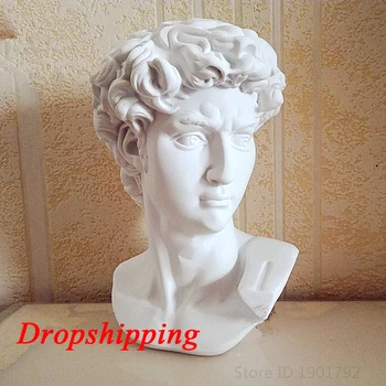 

David Head Portraits Bust Mini Gypsum Statue Michelangelo Buonarroti Resin Sketch Practice for Home Decoration Resin Art&Craft
