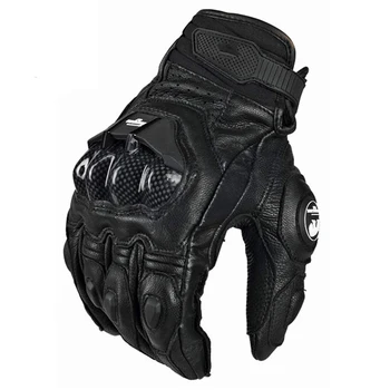 

Motorcycle gloves racing black Racing Genuine Leather Motorbike white Road Racing Team Glove men