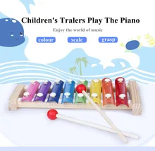 Jouets éducatifs Montessori pour enfants, Instruments de musique, cadre en bois de huit Notes, Style Xylophone, aide à l'apprentissage préscolaire, nouvelle collection