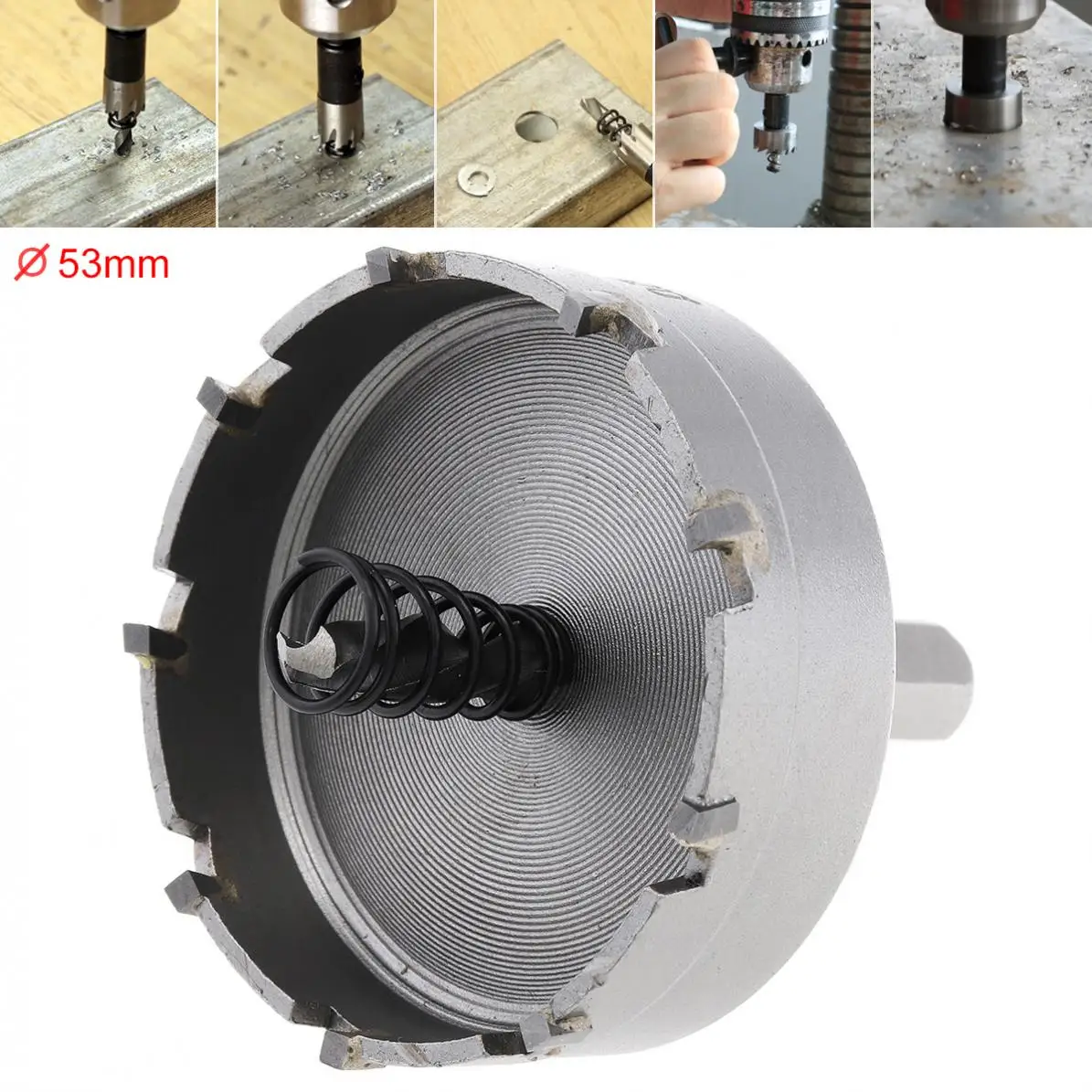 

53MM Drill Bit Carbide Cutter Head HSS Drill Set Hole for Stainless Steel Metal Alloy Cutter High Speed Steel Hole Opener
