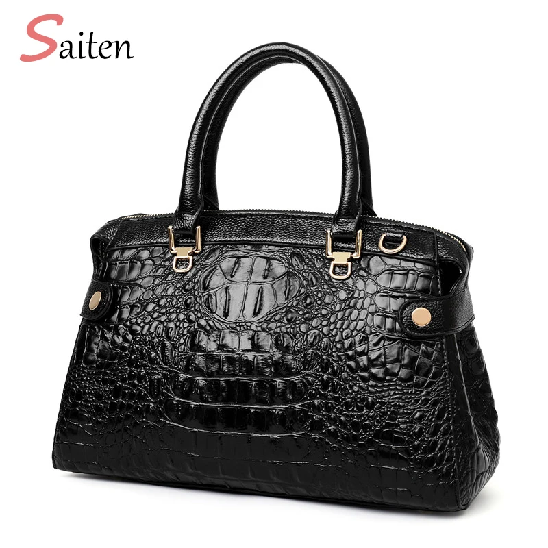 

Large-capacity Handbags New European Fashion Atmosphere Handbag High-grade Crocodile Pattern Retro Package Commuter Shoulder Bag